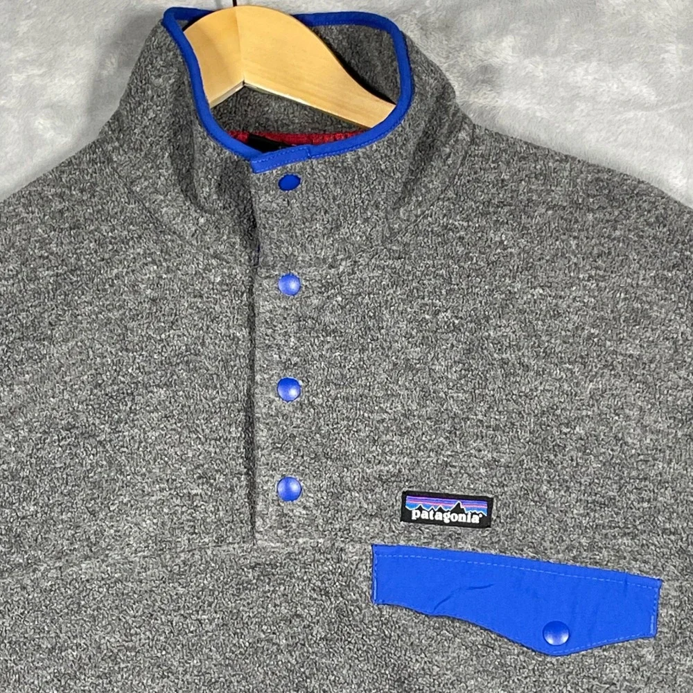 Patagonia Synchilla Lightweight Snap-T Pullover Grey Blue 25551 Mens Large